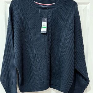 Tommy Hilfiger Dark Blue Cable Knit Sweater